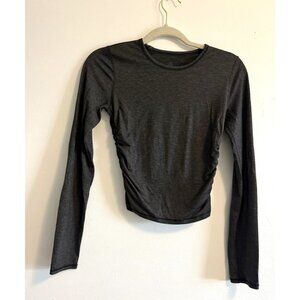 Lululemon Women's Gray Side Cinch Long Sleeve Top size 8 Yoga